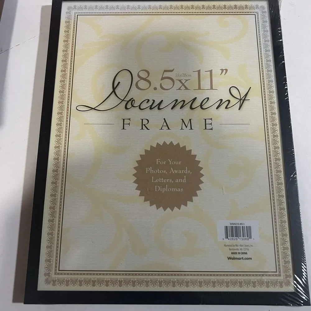 Lot of 4 Black Document Frames 8.5